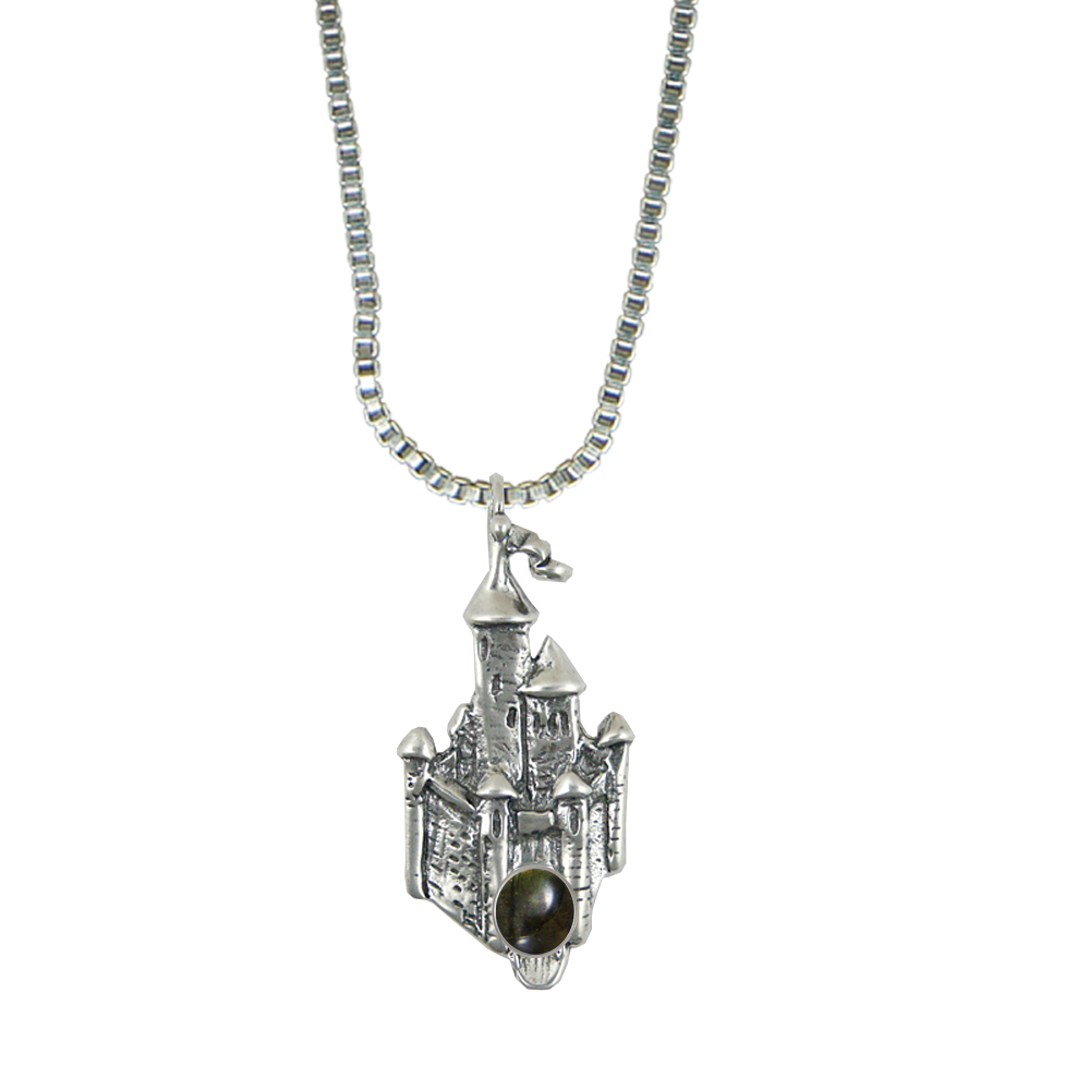 Sterling Silver Arthur's Castle Pendant With Spectrolite